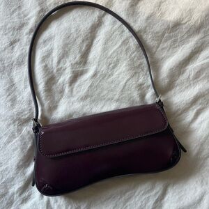 Zara Burgundy Baguette Bag